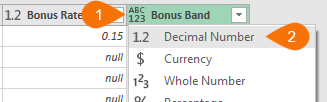 change the data type to decimal number