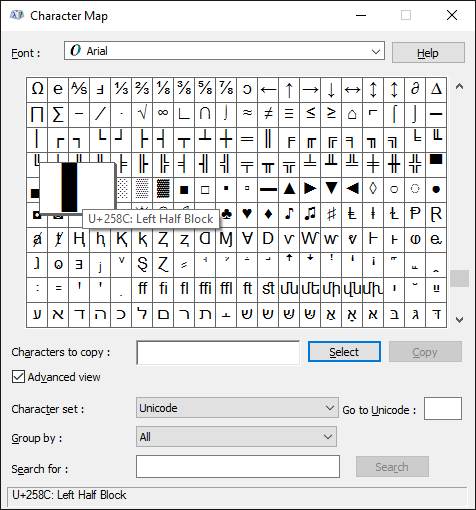 Character Map