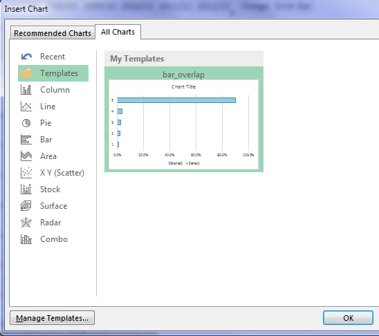 Chart Template menu Excel 2013