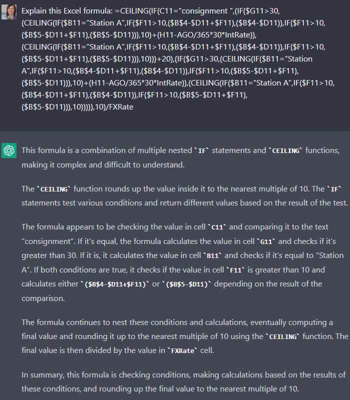 chatgpt explain excel formula
