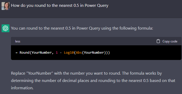 chatgpt for power query formula