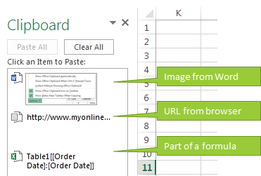 Excel Clipboard Pane