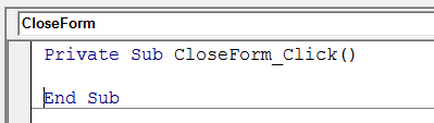 Close form sub without code