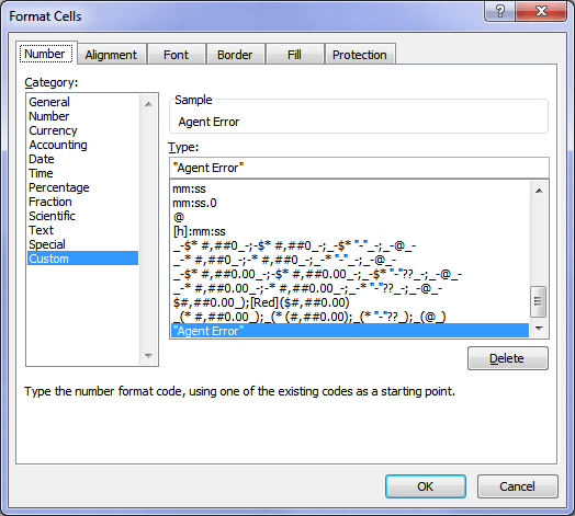 Excel Custom Number Format