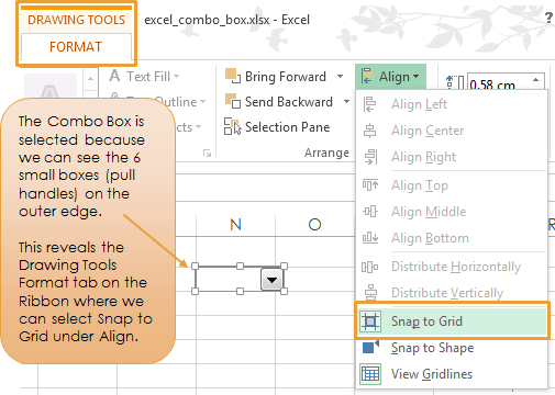 how to snap to grid excel 2013