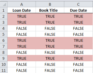 Excel Conditional Formatting formula