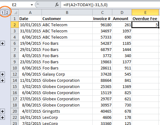 copy formula to range of visble cells