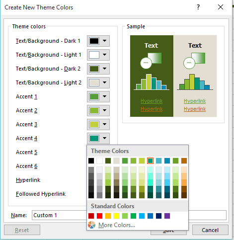 create new theme colors