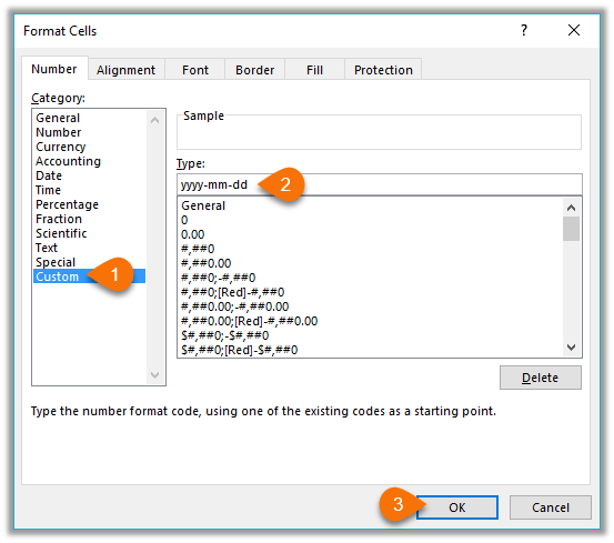 Excel Date and Time custom Format cells