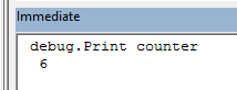 debug.print statement in immediate window