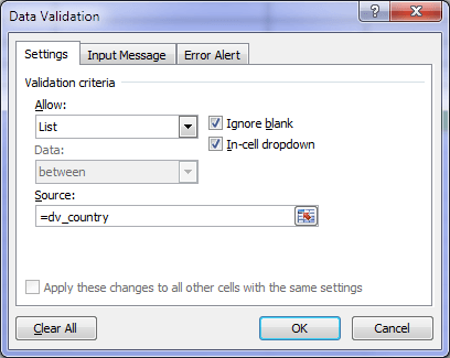 dependent data validation