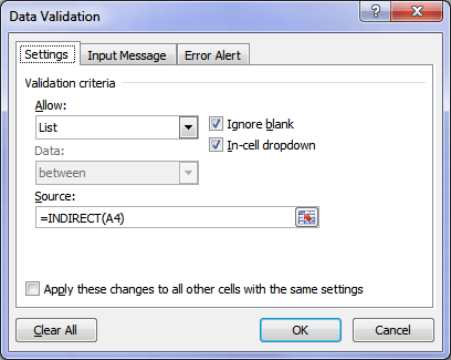 dependent data validation