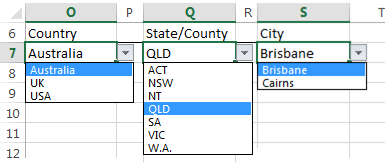 excel dependent data validation lists example Australia