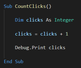 declaring a variable with dim