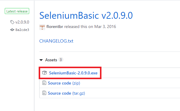 Download SeleniumBasic