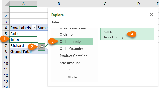 drill to Order Priority