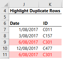 duplicate rows