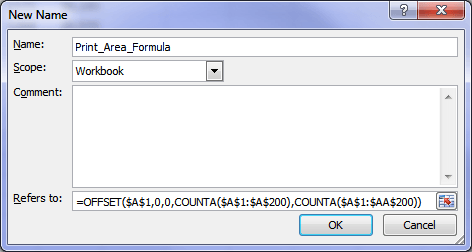 Excel Dynamic Print Area