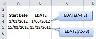 Excel EDATE function