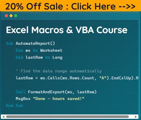vba sale