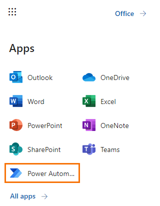 Launch Power Automate