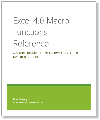 Excel 4 macro functions reference ebook