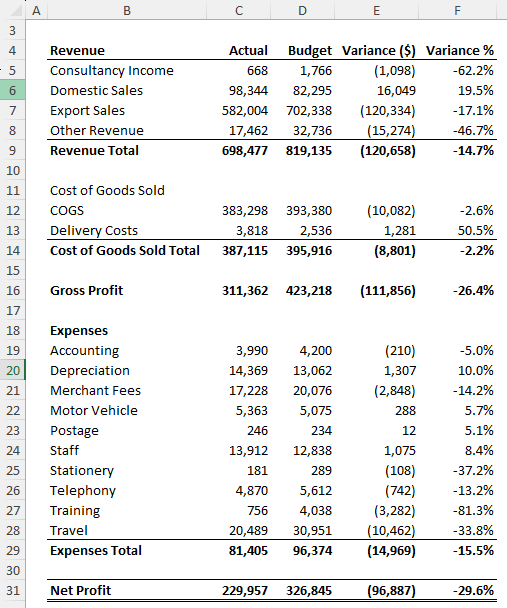 Profit & Loss Statement