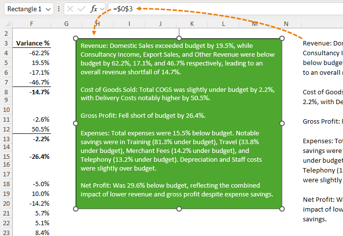 COPILOT summary of Profit & Loss Statement