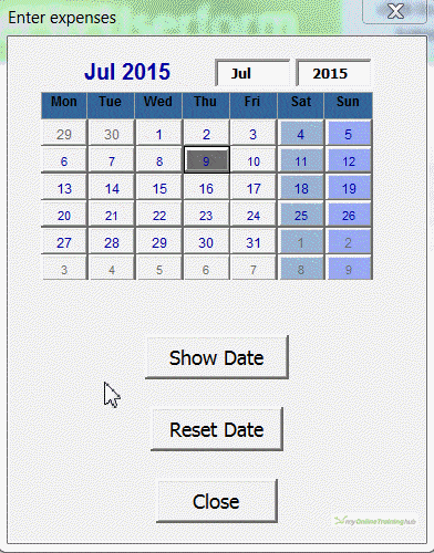 excel date picker example