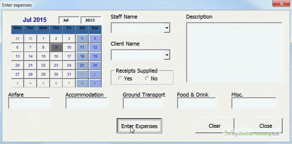 Excel form data validation animation