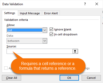 data validation requires reference