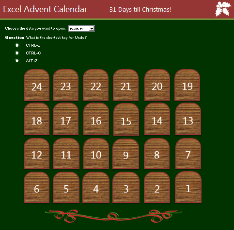 Excel Advent Calendar