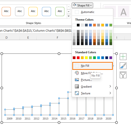 set fill colors