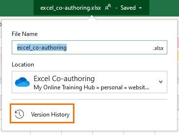 Excel version history