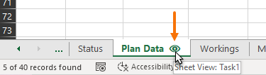 Sheet View eye indicator