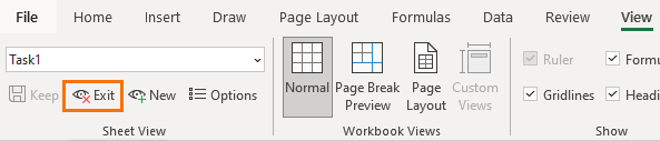 Exit Sheet Views