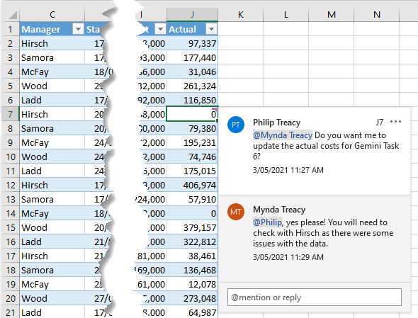 excel time stamped threaded comments