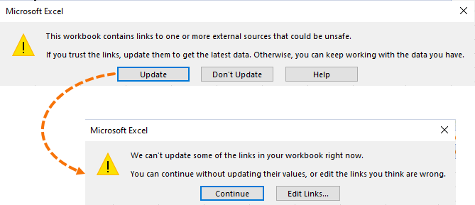 excel external link error