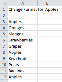 Excel Format Selected Words or Values