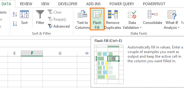 microsoft excel for mac flash fill