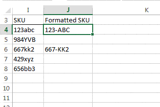 excel reformat numbers to text using flash fill