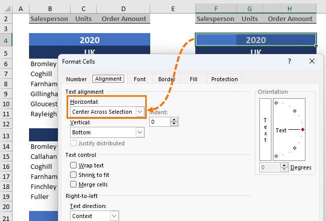 alignment tab