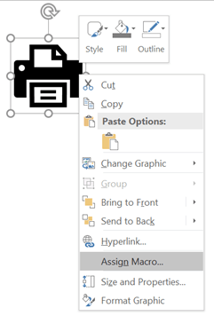 use excel icons as buttons