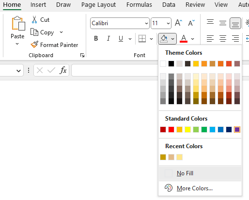 Excel Infographics Tools Palette Colors