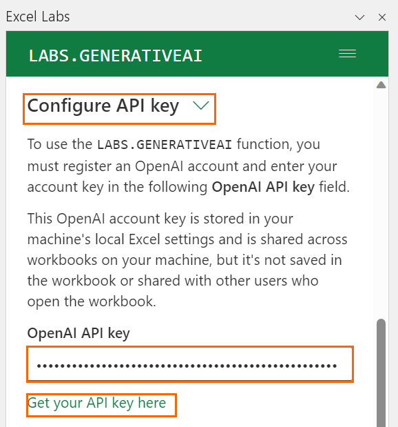 Enter OpenAI key