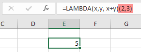 Excel LAMBDA function example