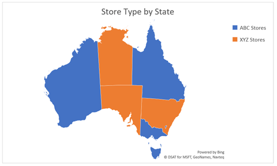 excel map charts by category