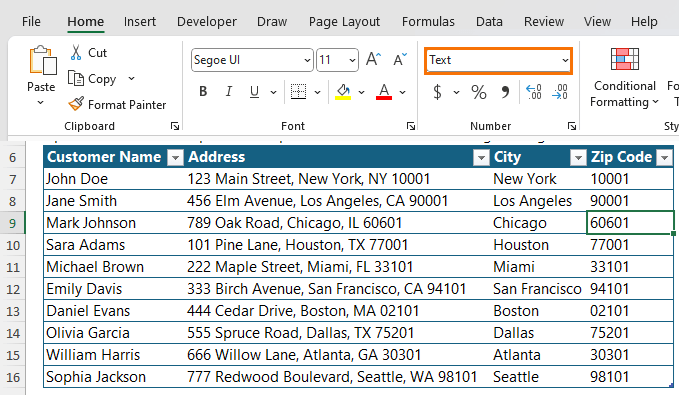 Repeat process to add zip codes