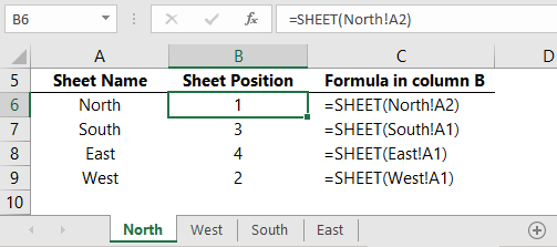 Excel SHEET function