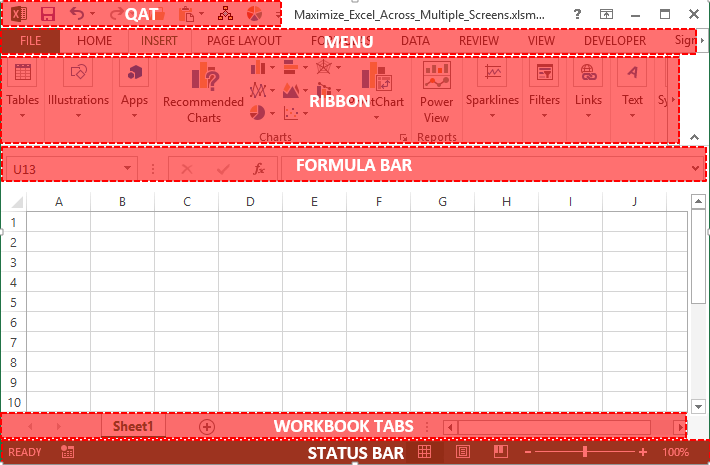 Excel Toolbars and Ribbon Positions